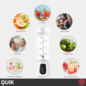 شیکر شارژی کوییک مدل Quik GS-Q5-174941 | رنگ سفید با توان 120 وات