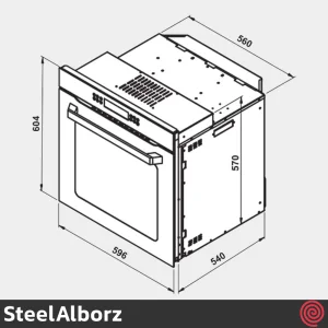 فر توکار برقی استیل البرز مدل SteelAlborz FE80 | ظرفیت 80 لیتر با 3 عملکرد اتوماتیک