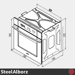 فر توکار برقی استیل البرز مدل SteelAlborz FE6 | ظرفیت 60 لیتر با 4 عملکرد اتوماتیک