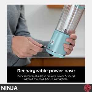 شیکر شارژی نینجا مدل Ninja BC151AQ | با رنگ آبی فیروزه ای