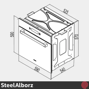 فر توکار برقی استیل البرز مدل SteelAlborz FE50 | ظرفیت 60 لیتر