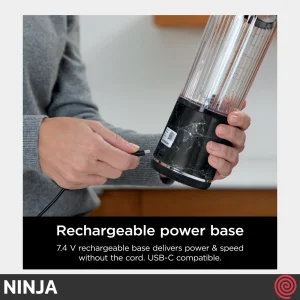 شیکر شارژی نینجا مدل Ninja Blast BC152MK | رنگ مشکی مرمری، قابل حمل با باتری 7.4 ولت