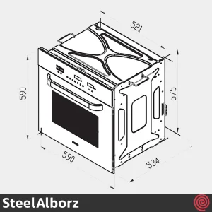 فر توکار برقی استیل البرز مدل SteelAlborz FE51 | ظرفیت 60 لیتر