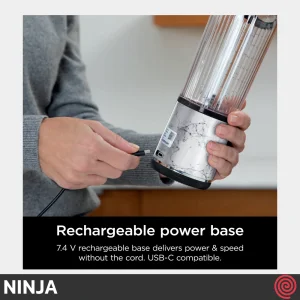 شیکر شارژی نینجا مدل Ninja Blast BC152MW | رنگ سفید مرمری، قابل حمل با باتری 7.4 ولت