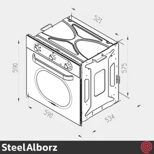 فر توکار برقی استیل البرز مدل SteelAlborz FE52 | ظرفیت 60 لیتر