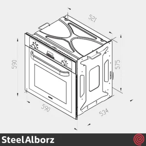 فر توکار برقی استیل البرز مدل SteelAlborz FE53 | ظرفیت 60 لیتر
