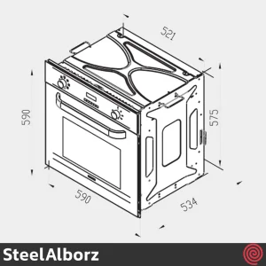 فر توکار برقی استیل البرز مدل SteelAlborz FE54 | ظرفیت 60 لیتر
