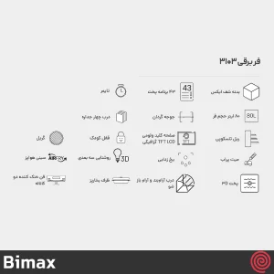 فر توکار برقی بیمکث مدل Bimax ChefX 3103 | ظرفیت 80 لیتر