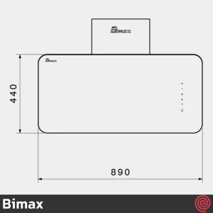 هود مورب بیمکث مدل Bimax 2065 | سایز 90 با موتور 4 دور توربو رنگ سفید