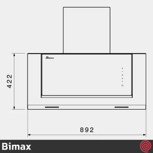 هود مورب بیمکث مدل Bimax 2055 | سایز 90 با موتور 4 دور توربو، قاب استیل