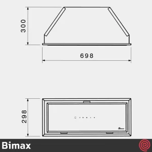 هود مخفی بیمکث مدل Bimax 2068-A | رنگ سفید، سایز 70 با موتور 4 دور