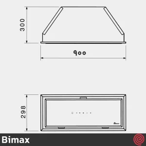 هود مخفی بیمکث مدل Bimax 2068-A | رنگ طلایی، سایز 70 با موتور 4 دور