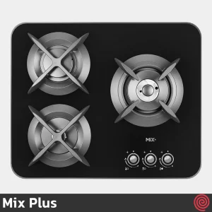 اجاق گاز صفحه ای 3 شعله میکس پلاس مدل Mix Plus 303G | بدنه شیشه ای