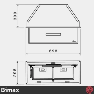هود مخفی بیمکث مدل Bimax 1102-v2 | سایز 70 با موتور توربو 4 دور