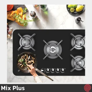 اجاق گاز صفحه ای 5 شعله میکس پلاس مدل Mix Plus IG8507 | بدنه شیشه ای