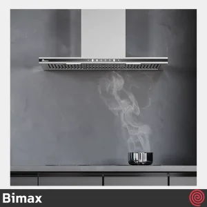 هود شومینه ای بیمکث مدل Bimax 1301 | رنگ استیل، سایز 90 با موتور توربو 4 دور