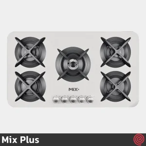 اجاق گاز صفحه ای 5 شعله میکس پلاس مدل Mix Plus IG503W | بدنه شیشه ای