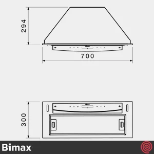 هود مخفی بیمکث مدل Bimax 2052 | رنگ سفید، سایز 70 با موتور توربو 4 دور