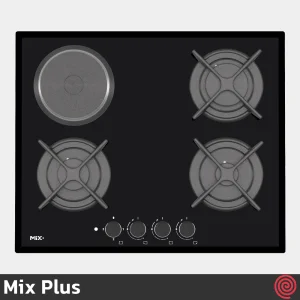 اجاق گاز صفحه ای 4 شعله میکس پلاس مدل Mix Plus G401H | مدل گازی و برقی، بدنه شیشه ای