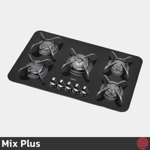 اجاق گاز صفحه ای 5 شعله میکس پلاس مدل Mix Plus PARDYC B | بدنه شیشه ای