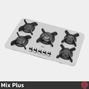 اجاق گاز صفحه ای 5 شعله میکس پلاس مدل Mix Plus PARDYC W | بدنه شیشه ای
