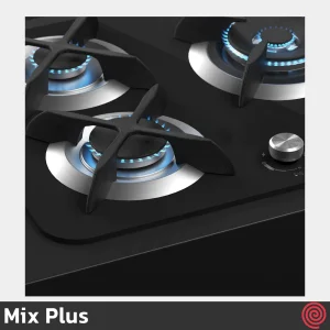 اجاق گاز صفحه ای 5 شعله میکس پلاس مدل Mix Plus APPLE M | بدنه شیشه ای