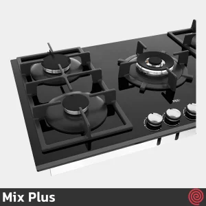 اجاق گاز صفحه ای 5 شعله میکس پلاس مدل Mix Plus G514 | بدنه شیشه ای