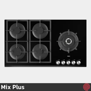 اجاق گاز صفحه ای 5 شعله میکس پلاس مدل Mix Plus G514R | بدنه شیشه ای