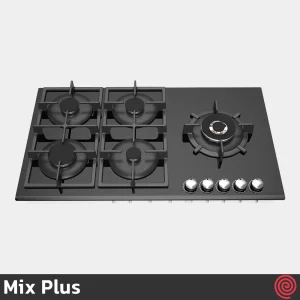 اجاق گاز صفحه ای 5 شعله میکس پلاس مدل Mix Plus G514R | بدنه شیشه ای