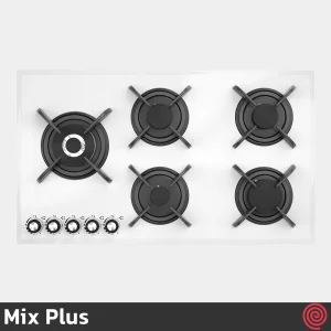 اجاق گاز صفحه ای 5 شعله میکس پلاس مدل Mix Plus G502LW | بدنه شیشه ای