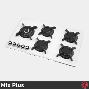 اجاق گاز صفحه ای 5 شعله میکس پلاس مدل Mix Plus G502LW | بدنه شیشه ای