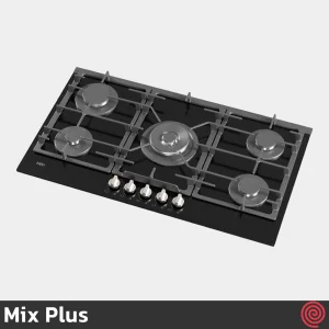 اجاق گاز صفحه ای 5 شعله میکس پلاس مدل Mix Plus LUNA | بدنه شیشه ای
