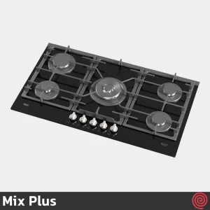 اجاق گاز صفحه ای 5 شعله میکس پلاس مدل Mix Plus LUNA | بدنه شیشه ای