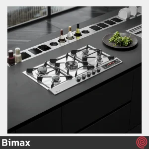 اجاق گاز صفحه ای 5 شعله بیمکث مدل Bimax 2304T | بدنه استیل، تایمردار