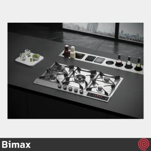 اجاق گاز صفحه ای 5 شعله بیمکث مدل Bimax 2304T | بدنه استیل، تایمردار
