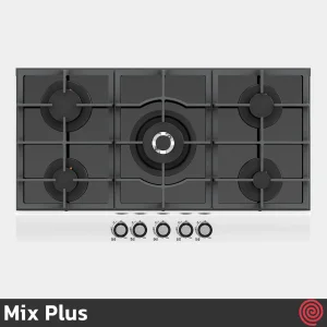 اجاق گاز صفحه ای 5 شعله میکس پلاس مدل Mix Plus GP511 | بدنه شیشه ای