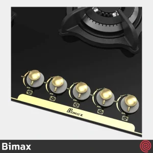 اجاق گاز صفحه ای 5 شعله بیمکث مدل Bimax 5087 | بدنه شیشه ای