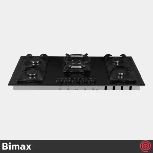 اجاق گاز صفحه ای 5 شعله بیمکث مدل Bimax 5087 | بدنه شیشه ای