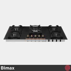 اجاق گاز صفحه ای 5 شعله بیمکث مدل Bimax 5087 | بدنه شیشه ای
