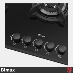 اجاق گاز صفحه ای 5 شعله بیمکث مدل Bimax 5087 | بدنه شیشه ای