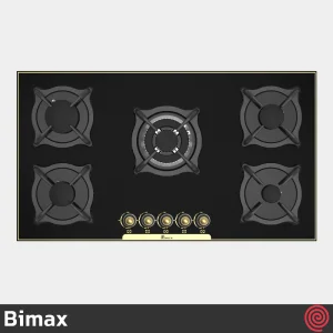 اجاق گاز صفحه ای 5 شعله بیمکث مدل Bimax 5087 | بدنه شیشه ای