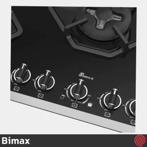 اجاق گاز صفحه ای 5 شعله بیمکث مدل Bimax 5090 | بدنه شیشه ای