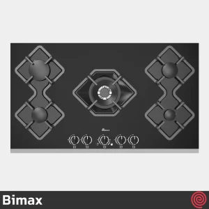 اجاق گاز صفحه ای 5 شعله بیمکث مدل Bimax 5090 | بدنه شیشه ای