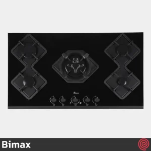 اجاق گاز صفحه ای 5 شعله بیمکث مدل Bimax 5090 | بدنه شیشه ای