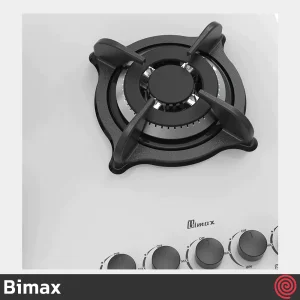 اجاق گاز صفحه ای 5 شعله بیمکث مدل Bimax 5097 | رنگ سفید، بدنه شیشه ای