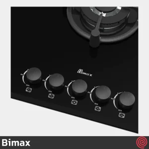 اجاق گاز صفحه ای 5 شعله بیمکث مدل Bimax 5073 | بدنه شیشه ای