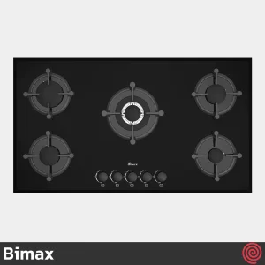 اجاق گاز صفحه ای 5 شعله بیمکث مدل Bimax 5073 | بدنه شیشه ای