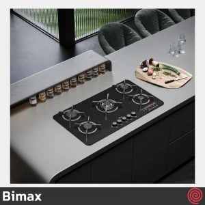 اجاق گاز صفحه ای 5 شعله بیمکث مدل Bimax 2106T | بدنه شیشه ای و تایمردار