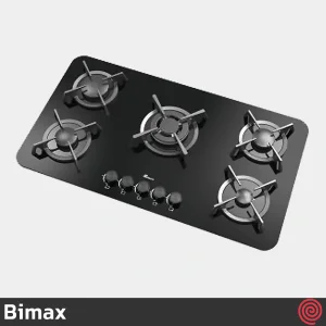 اجاق گاز صفحه ای 5 شعله بیمکث مدل Bimax 2106 | بدنه شیشه ای