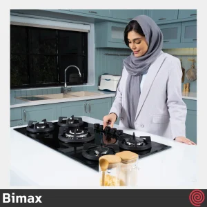 اجاق گاز صفحه ای 5 شعله بیمکث مدل Bimax 2104 | بدنه شیشه ای